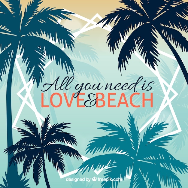 Free vector summer background with quote