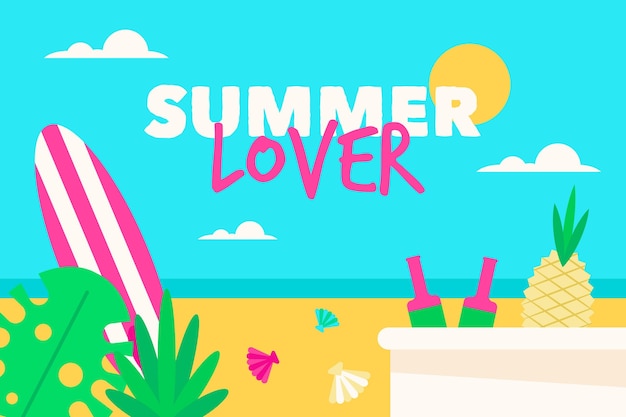 Free vector summer background with surfboard