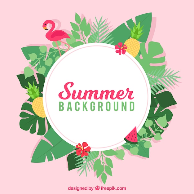 Summer background with tropical style