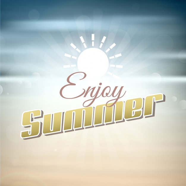 Free vector summer background with typography