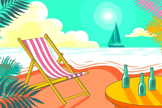 Free vector summer background for zoom