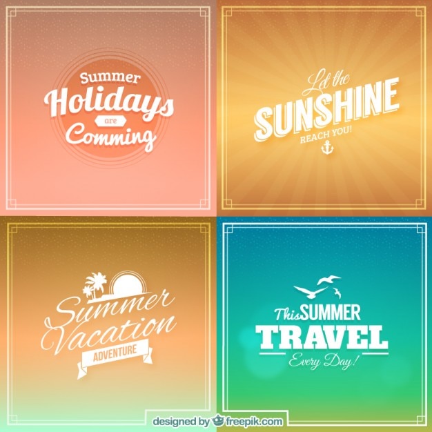 Summer backgrounds in lettering style