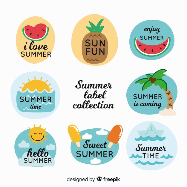 Free vector summer badge collection