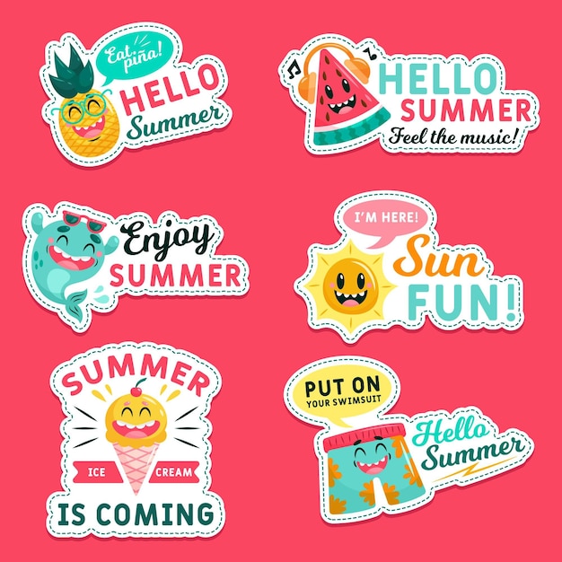 Summer badges set