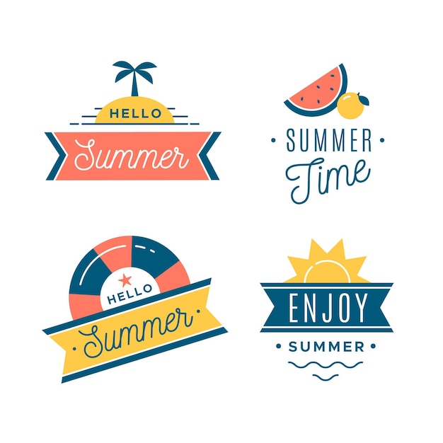 Free vector summer badges set