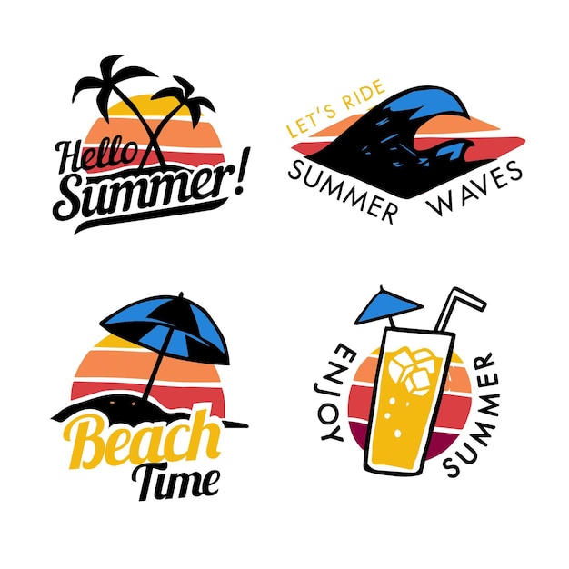 Free vector summer badges set