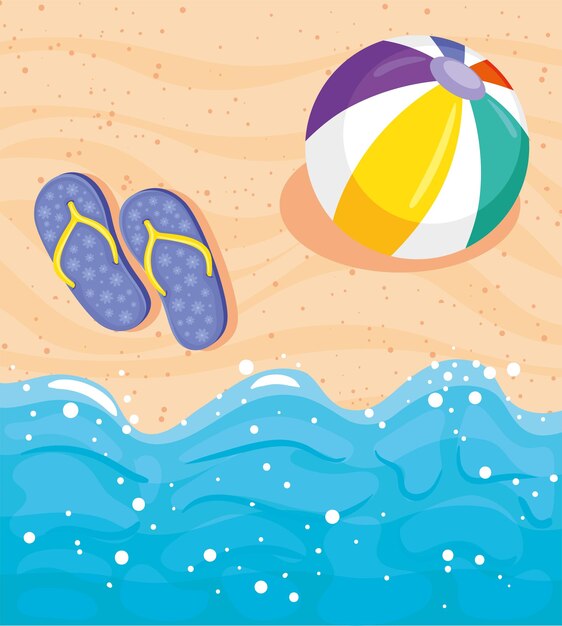 summer beach airview scene poster