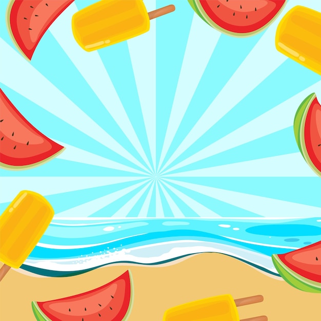 Free vector summer beach background template