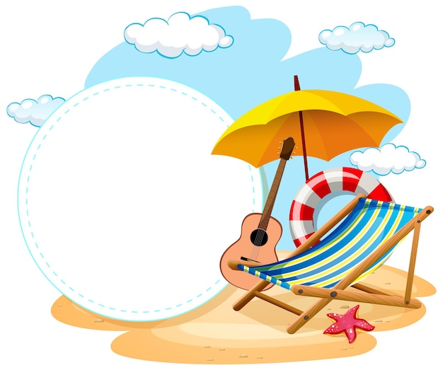 Бесплатное векторное изображение Летний пляж баннер шаблон