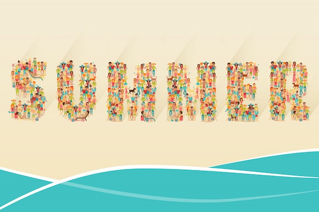 Free vector summer beach concept