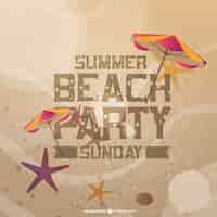 Free vector summer beach party invitation card