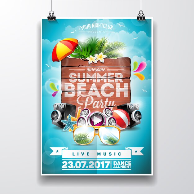 Summer beach party poster