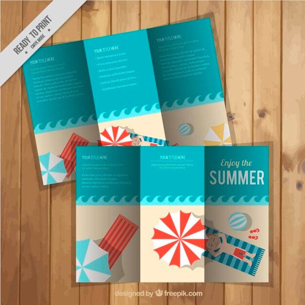 Free vector summer on the beach trifold
