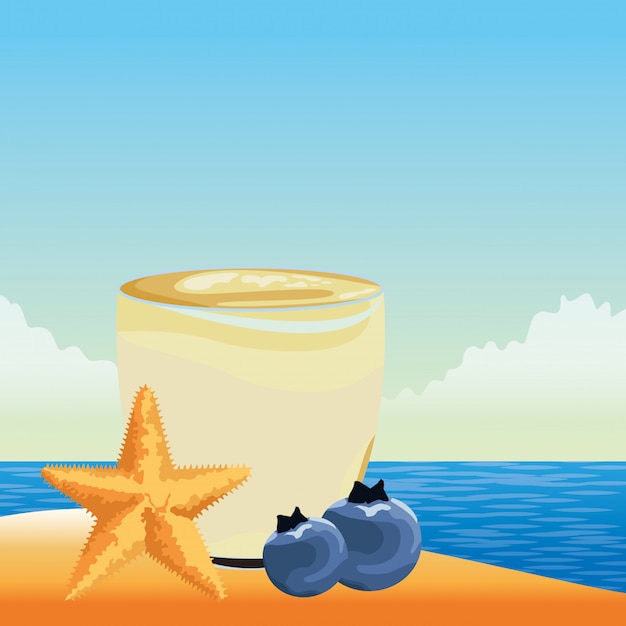 Free vector summer beach and vacation cartoon