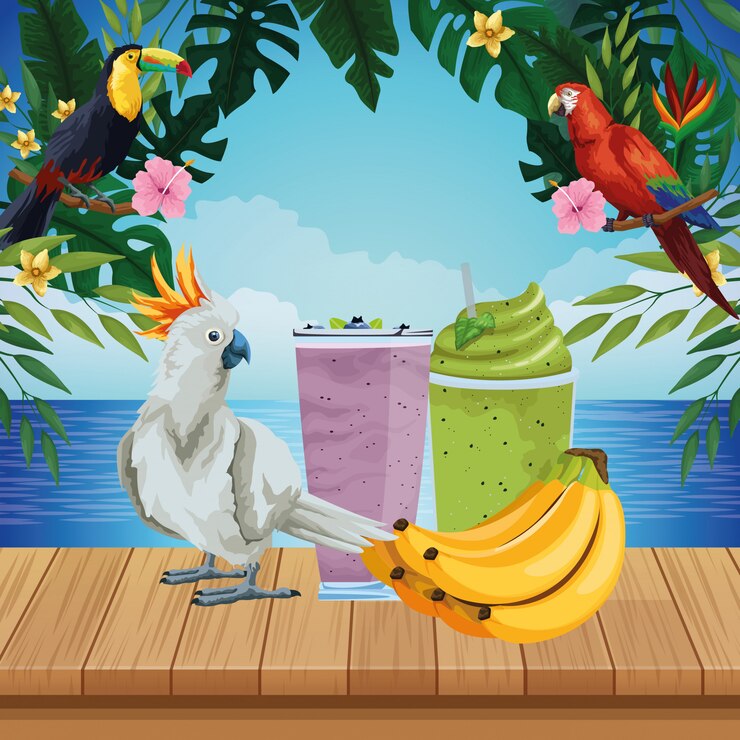 Free Vector summer beach and vacation cartoon