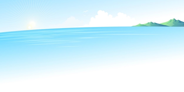 Free vector summer blue sea landscape