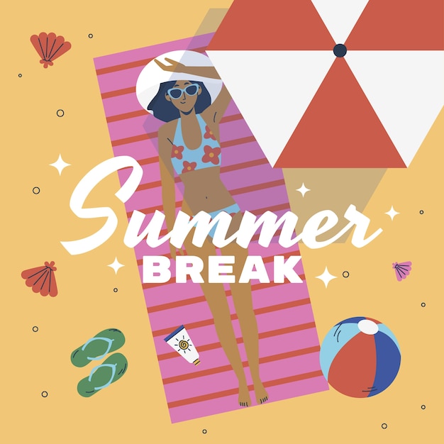 Summer break illustration