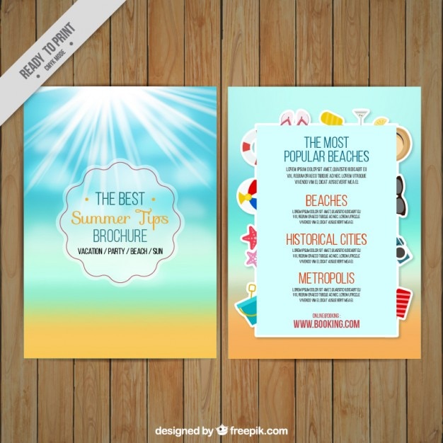 Free vector summer brochure with sparkle