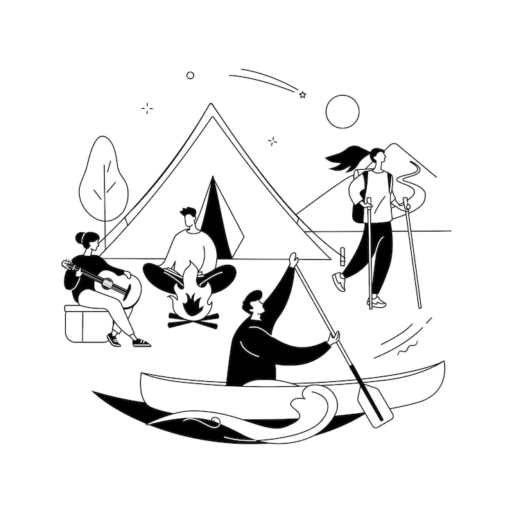 Free Vector summer camp abstract concept vector illustration