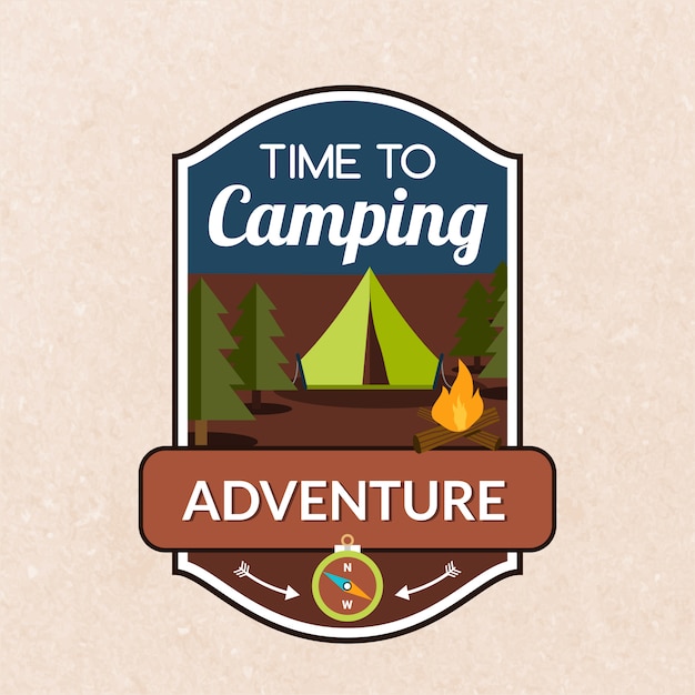 Summer camping emblem