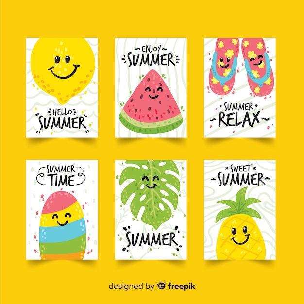 Free vector summer card collection