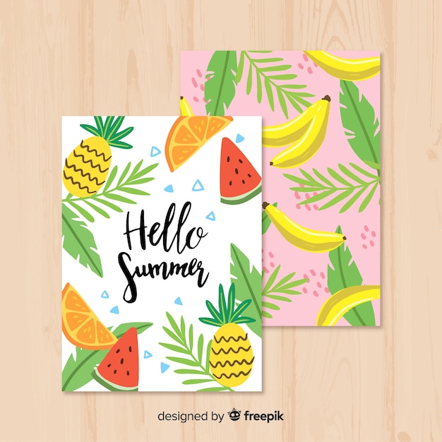 Free vector summer card collection