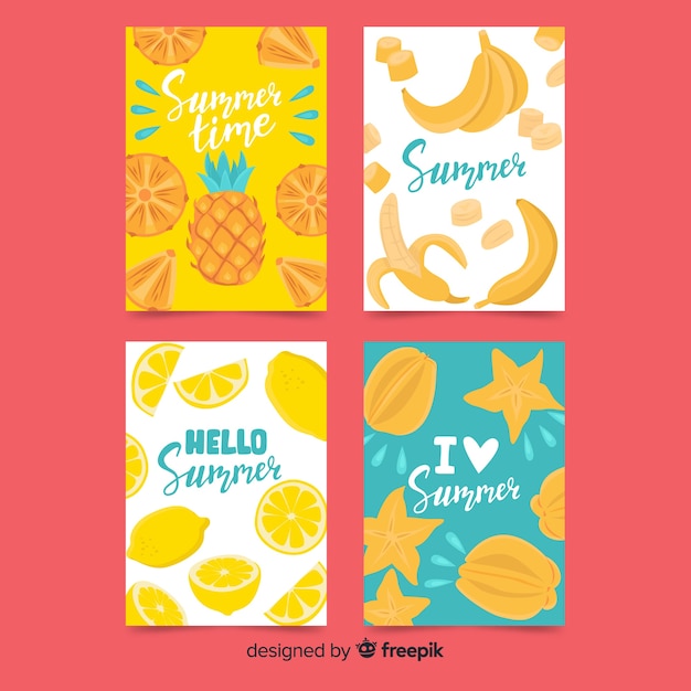 Free vector summer card collection