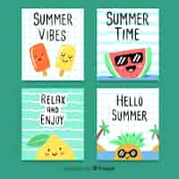 Free vector summer card collection