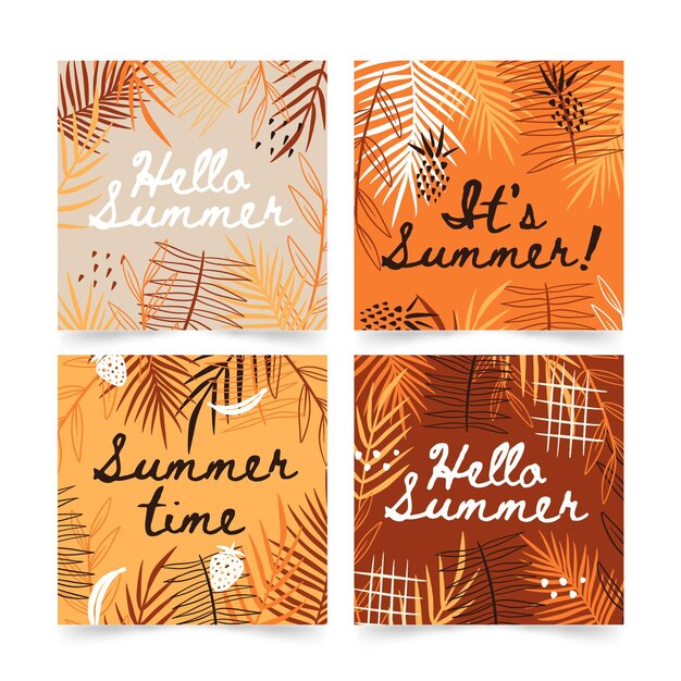 Free vector summer card collection