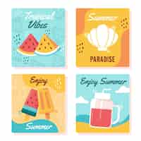 Free vector summer card pack template