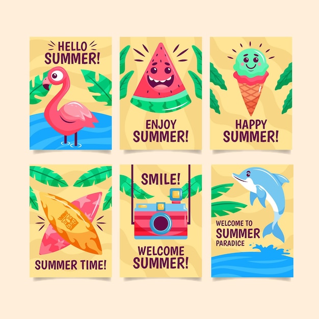 Summer card set template