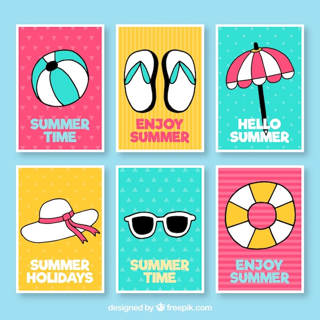 Free vector summer cards collection