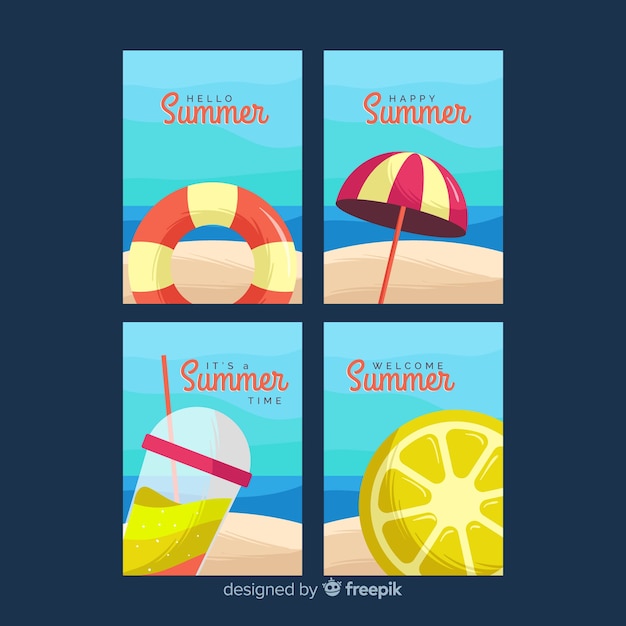 Free vector summer cards collection