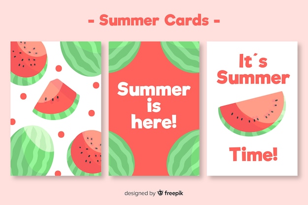 무료 벡터 여름 카드 수집