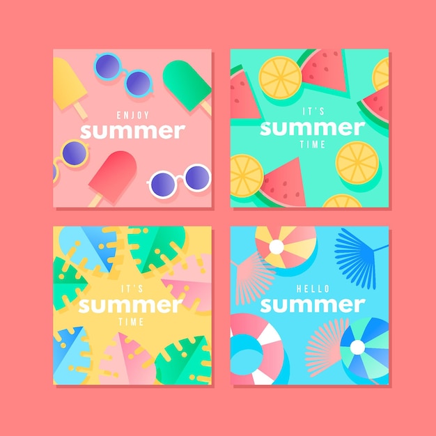 Summer cards concept