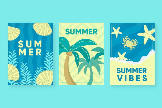 Summer cards template draw