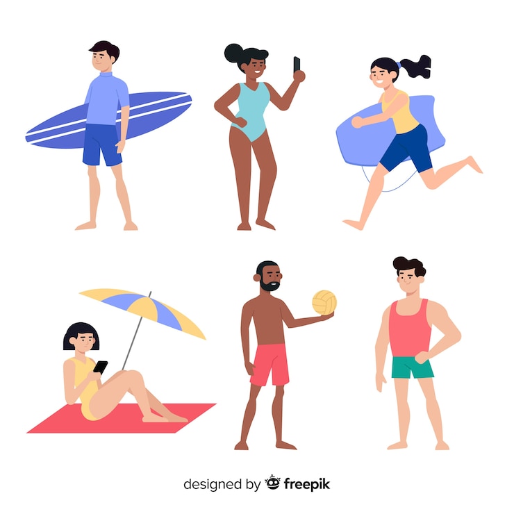 Free Vector summer characters collection