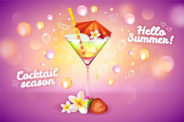 Summer cocktail drink ad