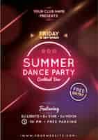 Vettore gratuito summer dance party poster