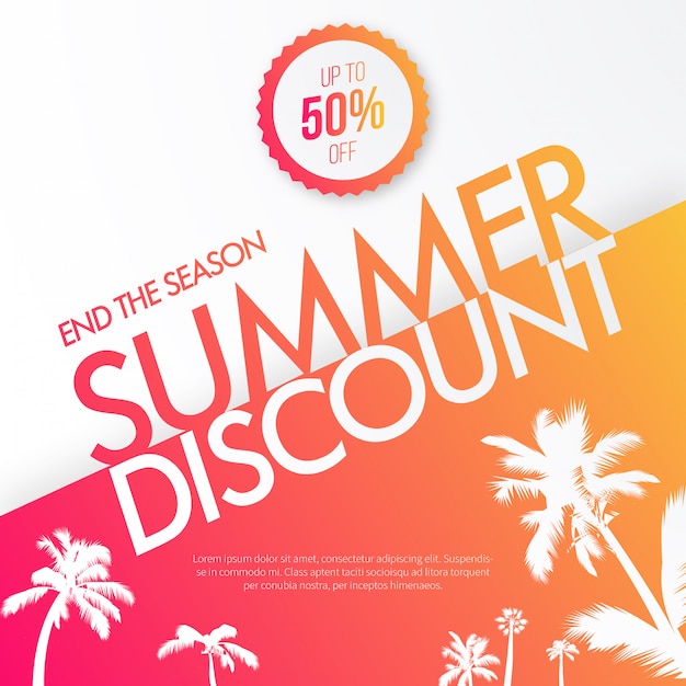 It's summer time vector illustration. Wallpaper, invitation, brochure,  voucher discount. Summer poster with inscription Stock Vector