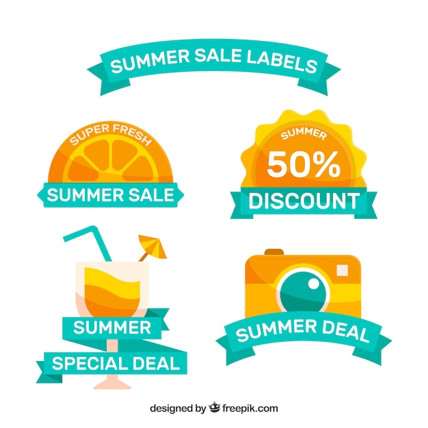 Summer discount stickers pack