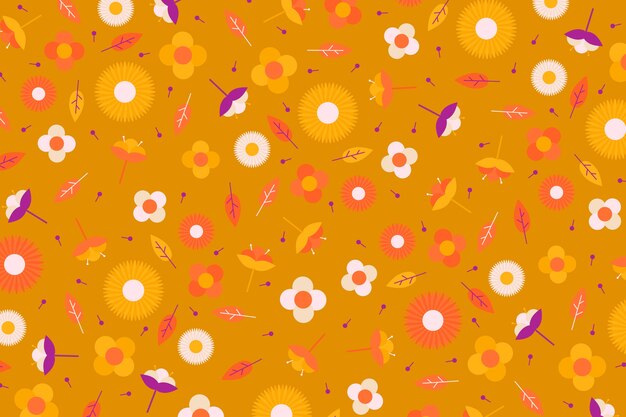 Summer ditsy flowers background