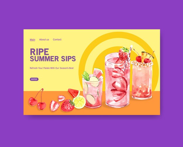 Summer drink website template