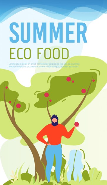 Summer Eco Food Promotion Mobile Cover in Flat Style