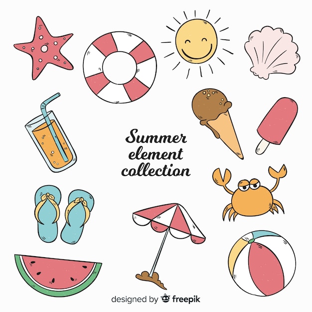 Free vector summer element collection