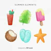 Free vector summer element collection