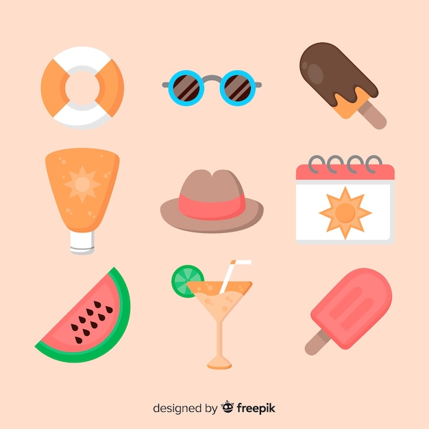 Free vector summer element collection