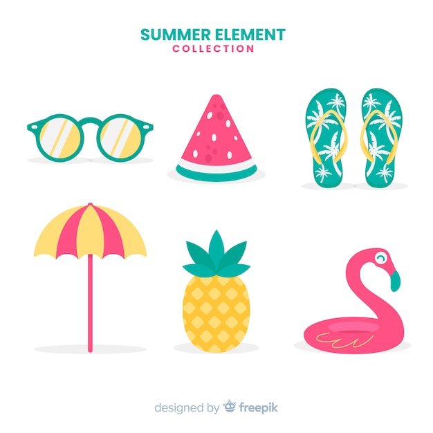 Free vector summer element collection