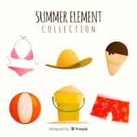 Free vector summer element collection