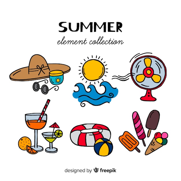 Free vector summer element collection